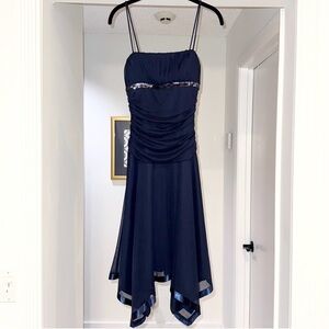 City Triangles Y2K Babydoll Assymetric Navy Sequin Fairy Whimsigoth Dress Sz M